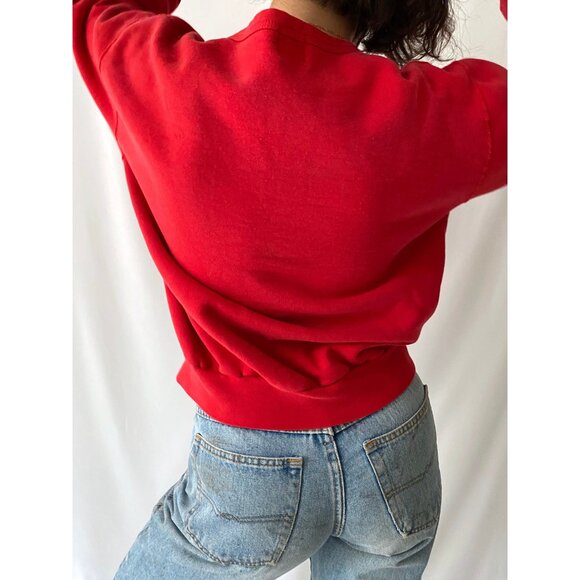 90s vintage red dog puppy chihuahua graphic boxy cozy crewneck pullover sweater - Picture 5 of 9